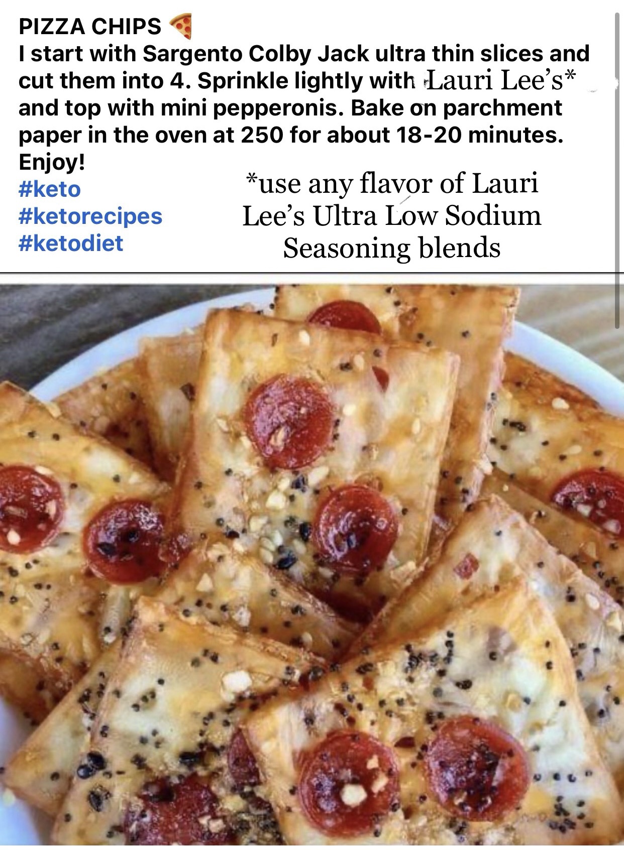 Keto Cheese Bites seasoned with Lauri Lee's Ultra Low Sodium Seasoning Blends