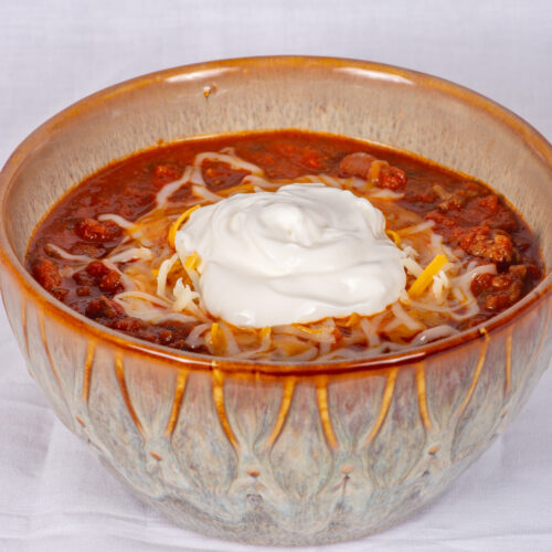 Chili seasoned with Lauri Lee's Low Sodium Chili Seasoning Mix