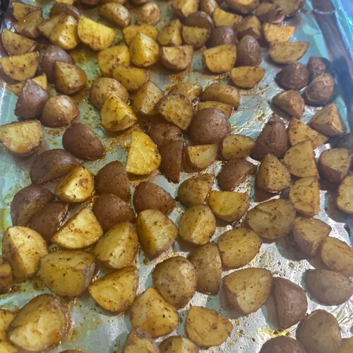 Roasted Potatoes seasoned with Lauri Lee's Ultra Low sodium Adobo Seasoning Blend