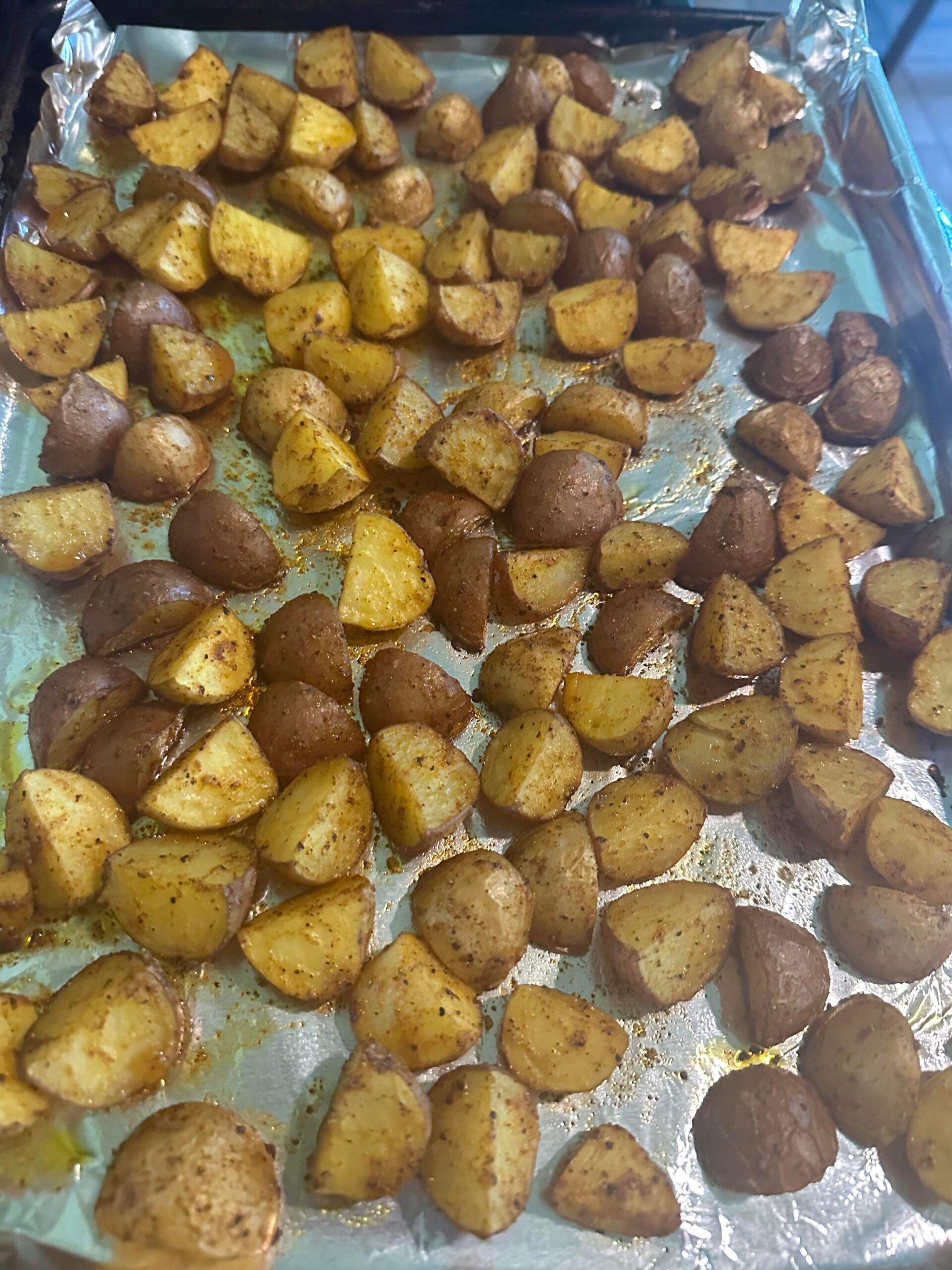 Roasted Potatoes seasoned with Lauri Lee's Ultra Low sodium Adobo Seasoning Blend